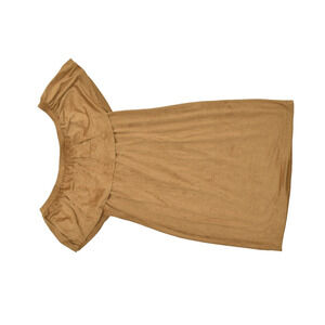 Chico's Women's Brown Suede Off Shoulder Dress Plus Size 2.5 Polyester NWT